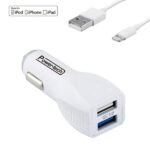 מטען רכב מהיר QC3.0 +כבל אייפון דגם PTC36